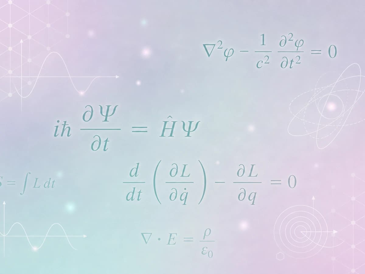 Schrödinger, Lagrange, and wave equations submerged in a soft mathematical atmosphere.